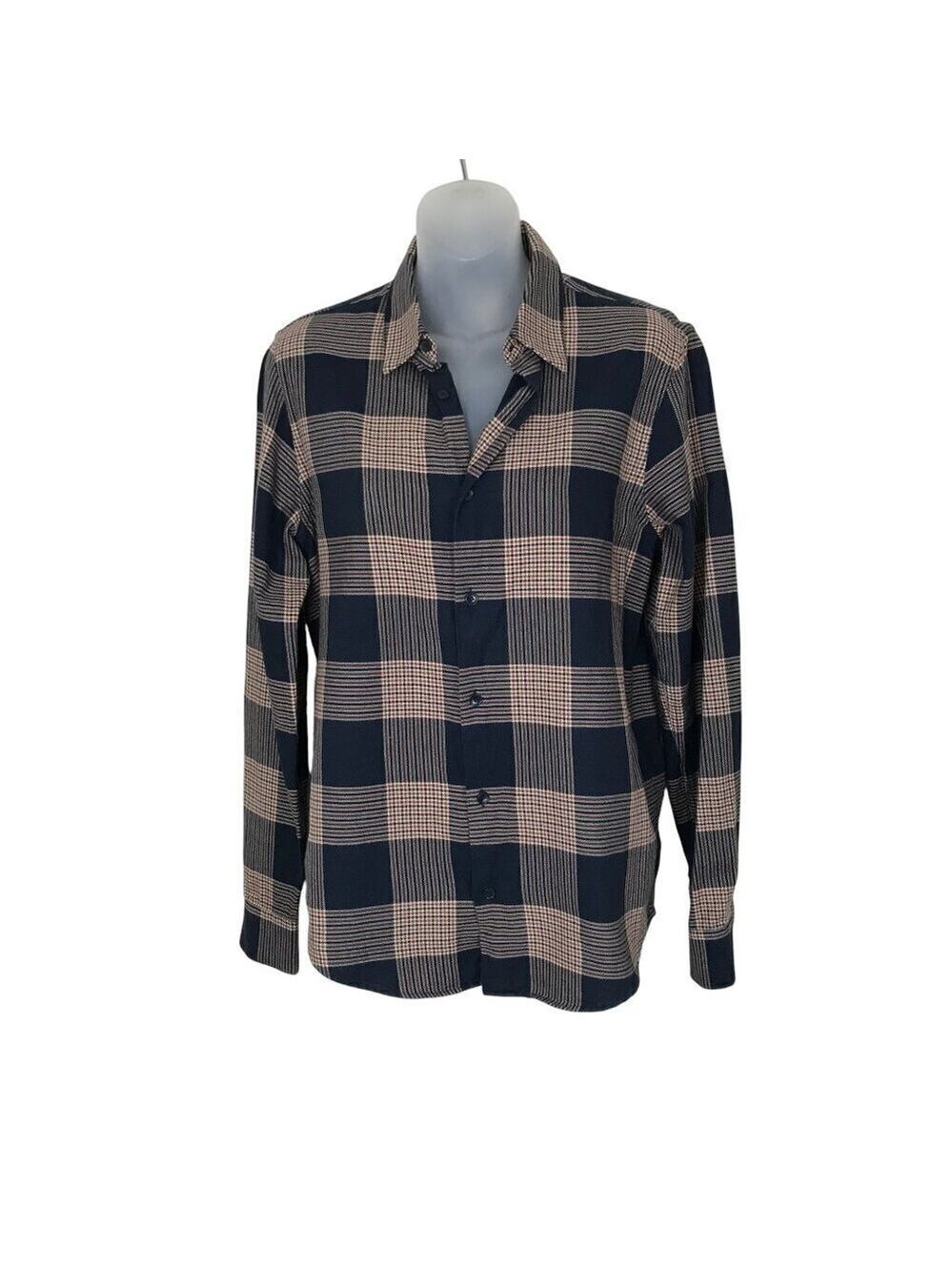 Sandro Paris Men's Plaid 100% Cotton Button Down Shirt Size XS